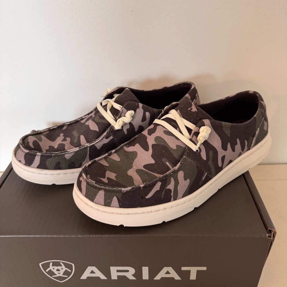 Ariat Hilo Women 10 Camo Print Canvas Slip On Shoes 10038458 EUC